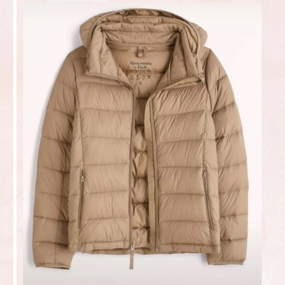 Abercrombie & Fitch Light Brown Packable Puffer